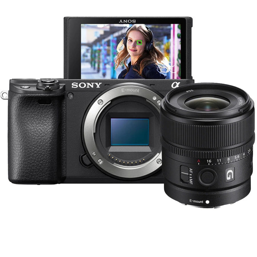 Sony Alpha a6400 Mirrorless Digital Camera Body (Black) With Sony E 15mm f1.4 G Mirrorless Lens