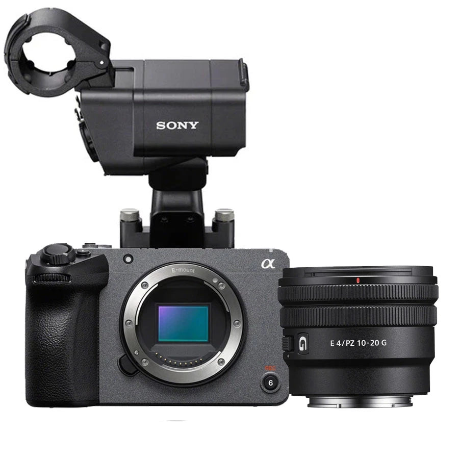 Sony FX30 Digital Cinema Camera with XLR Handle Unit + Sony E 10-20mm f4 PZ G Mirrorless Lens