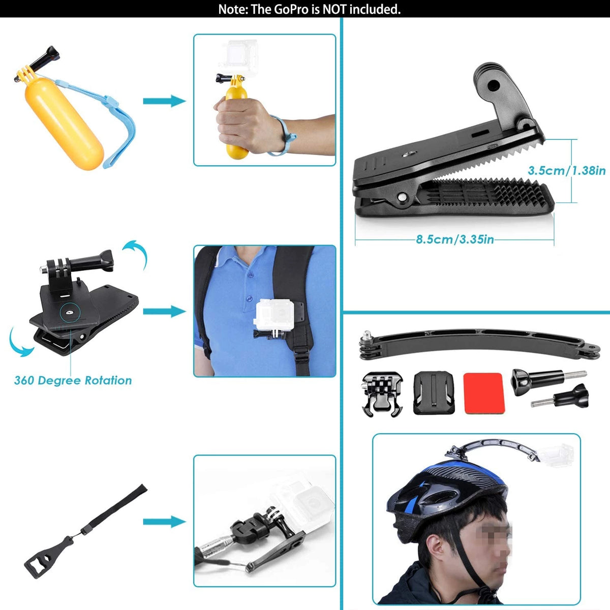 Avangarde 50 in 1 Action Camera Accessory Kit Compatible with GoPro, Insta360 DJI Osmo