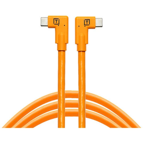 Tether Tools TetherPro Dual Right-Angle USB-C Cable Orange CUC15RT2RT-ORG