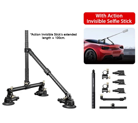 Insta360 Triple Suction Cup Car Mount wtih Selfie stick