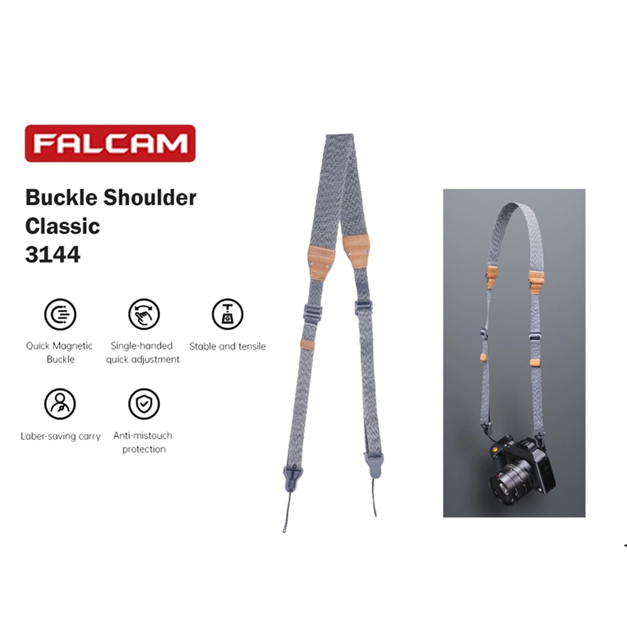 FALCAM Maglink Quick Magnetic Buckle Shoulder Strap Classic (Grey) 3144