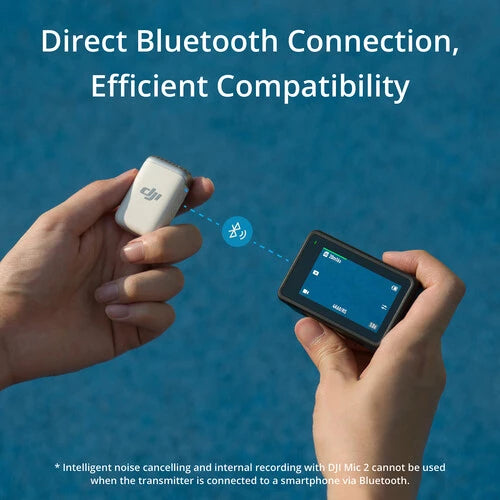 DJI Mic 2 (1 TX, Platinum White) Compact Digital Wireless Microphone System/Recorder for Camera & Smartphone