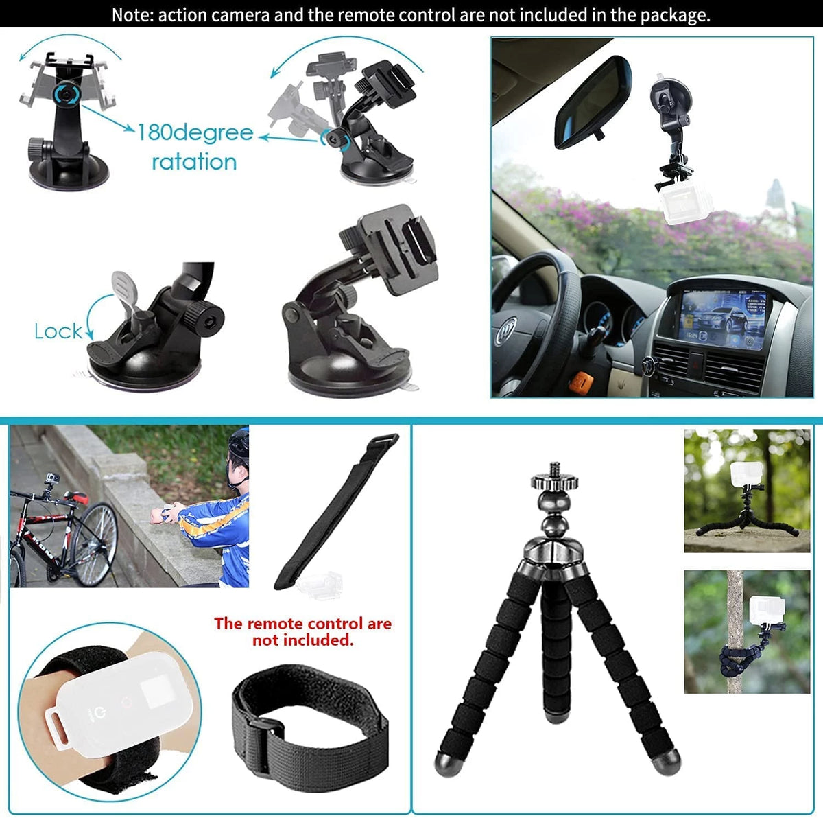 Avangarde 50 in 1 Action Camera Accessory Kit Compatible with GoPro, Insta360 DJI Osmo