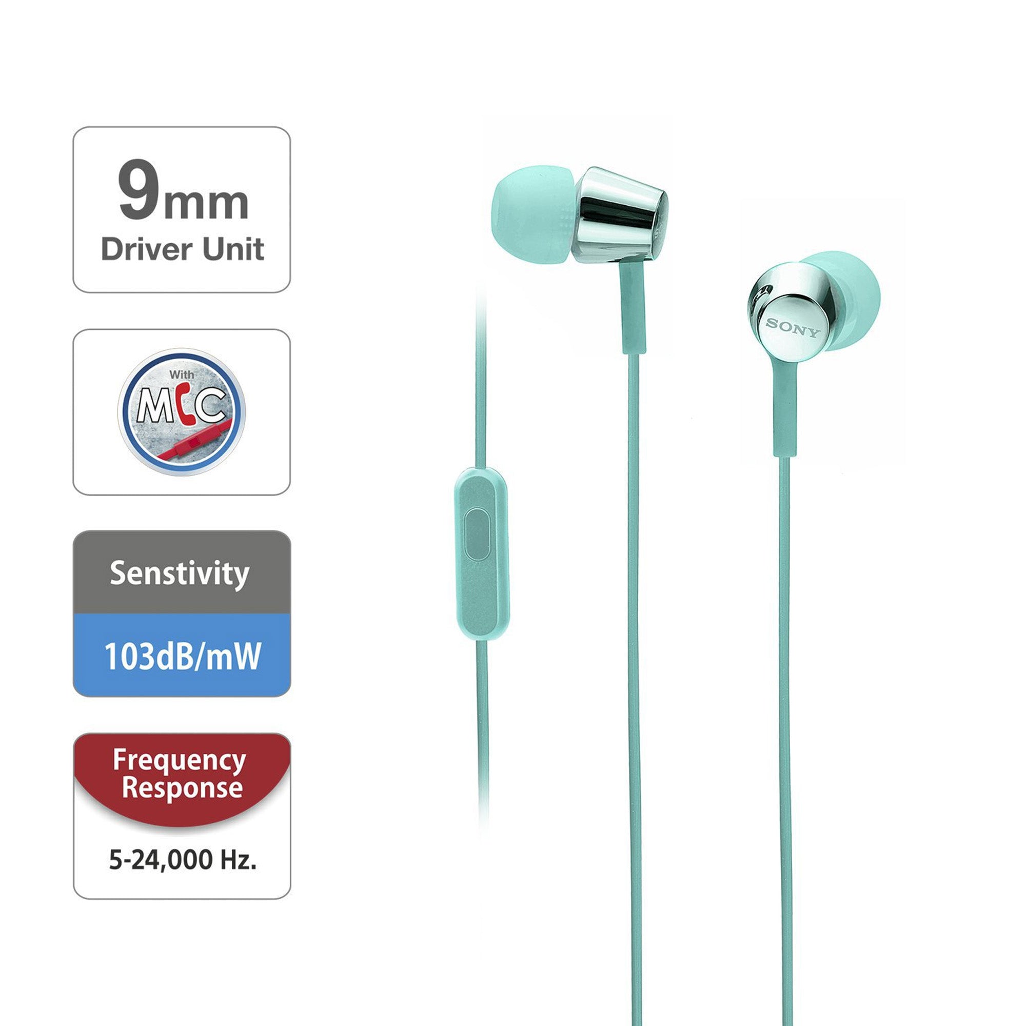 Sony MDR-EX155APLQE In-ear Headphones Light Blue