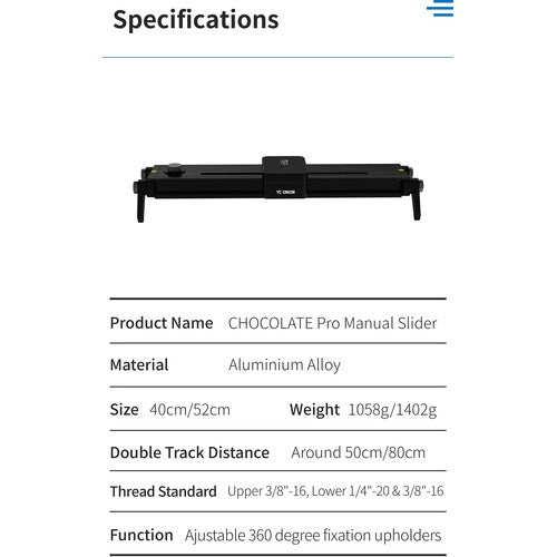 YC Onion CHOCOLATE Pro Manual Slider 40cm