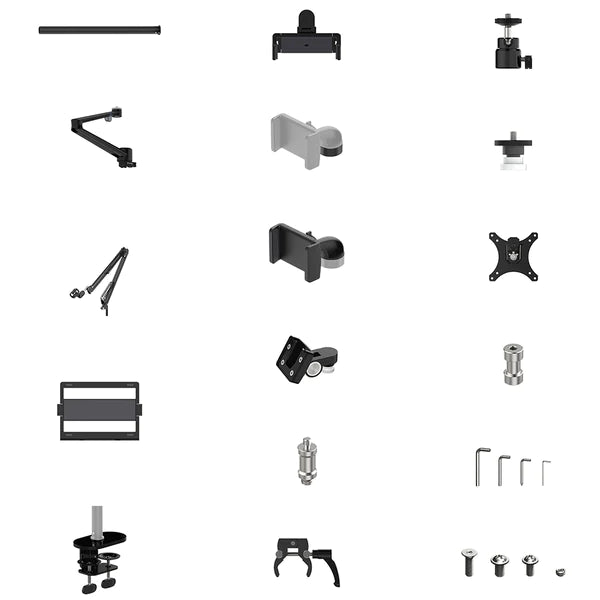 Zeapon Vlogtopus Universal Wheel Stand Kit: Vlogtopus Universal Wheel Stand +Vlogtopus Expanding Accessories Kit +Vlogtopus Folding Arm (AX-H1)