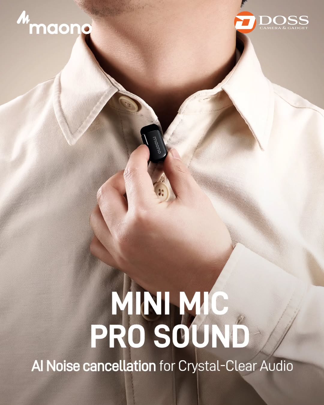 MAONO T1: Mic Wireless Pintar dengan AI Noise Cancelling untuk Konten Kreator
