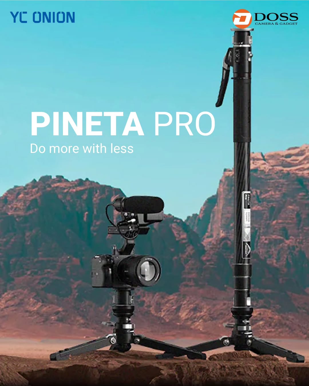 YC Onion Pineta Pro + FH60 Fluid Head: Monopod Ringan, Stabil, dan Siap Sinematik
