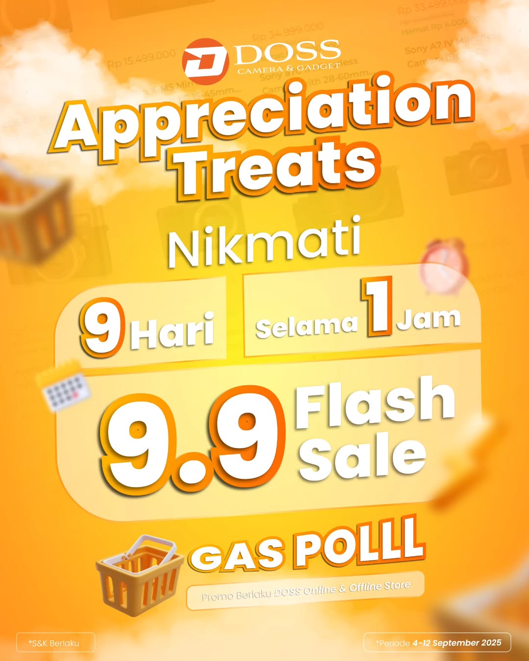 DOSS Hadirkan Promo 9.9 Flash Sale Selama 9 Hari 4-12 September 2025! Siap-Siap Gas Poll