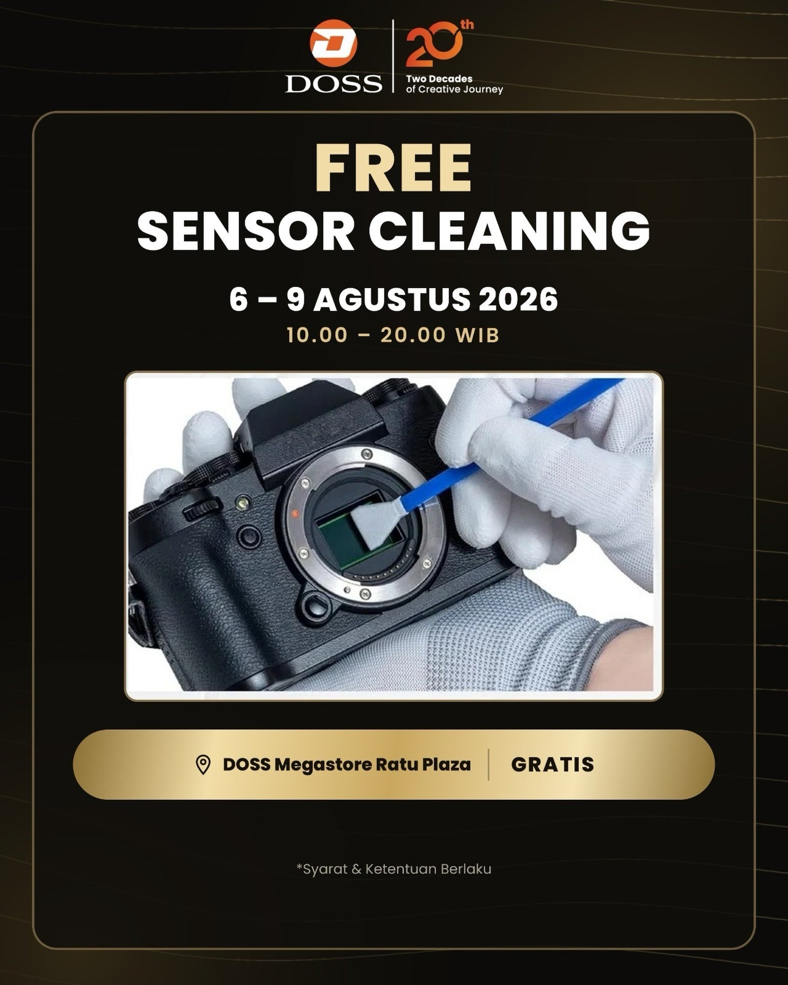 Hasil Jepretan Makin Maksimal! DOSS Balikin Layanan Free Sensor Cleaning Spesial Anniversary ke-20