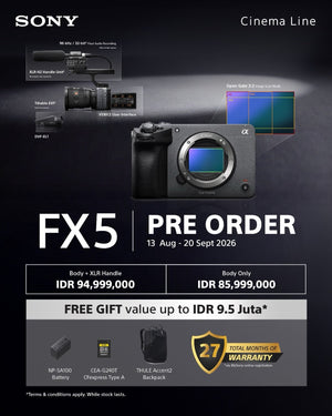 Sony FX5 Sudah Bisa Kamu Pre Order di DOSS, Dapatkan FREE GIFT dengan Nilai Total up to IDR 9,5 Juta