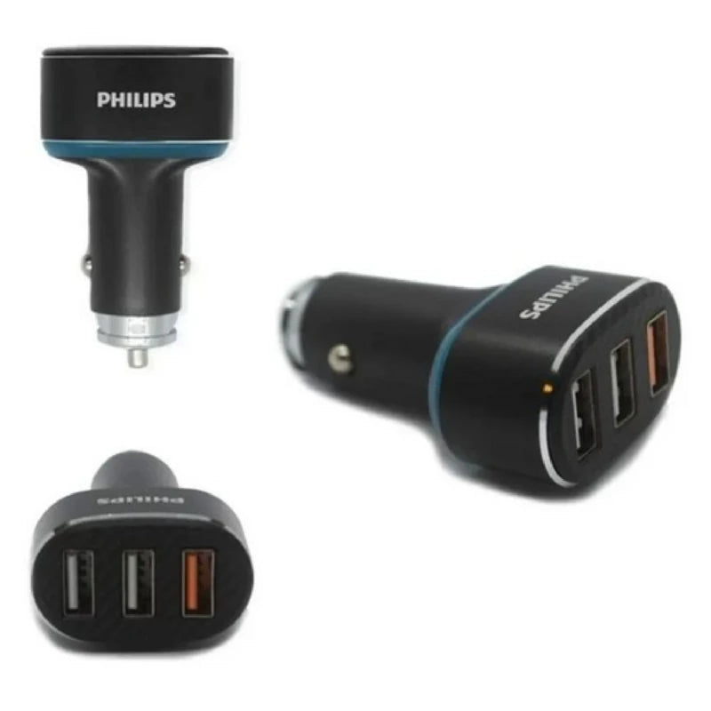 Philips DLP2557 Car Charger 65W PD QC 3 Ports Type C