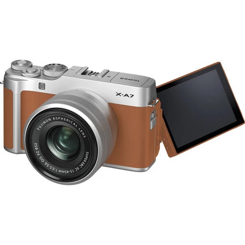 Fujifilm X-A7 Mirrorless Digital Camera with 15-45mm Lens (Camel)