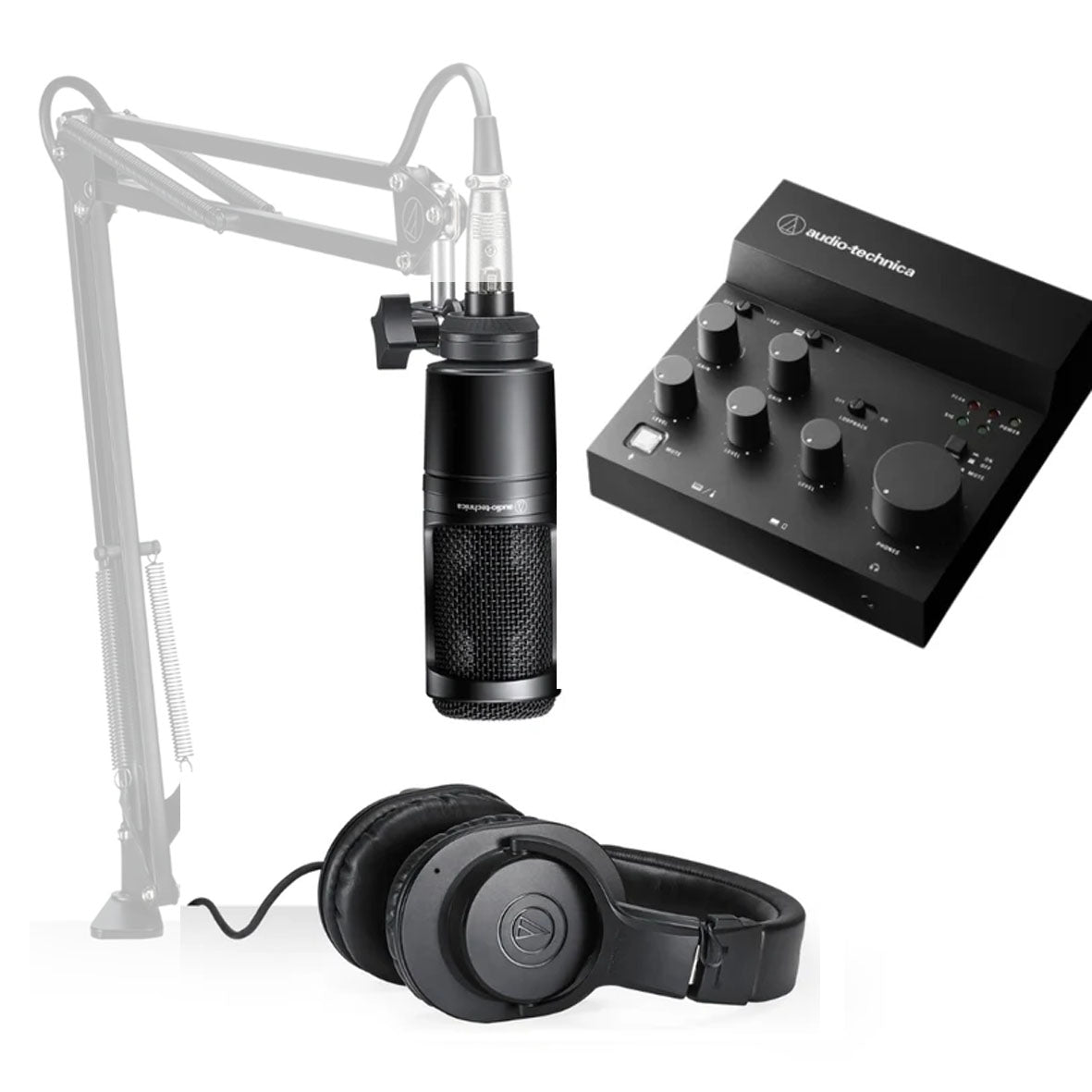 Audio Technica Podcast Set - 2 Person (AT-UMX3, AT 2040 2pcs, ATH M20x 2 pcs)