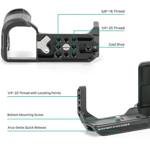 Tilta L-Bracket Mounting Plate for Sony ZV-E10 - Black