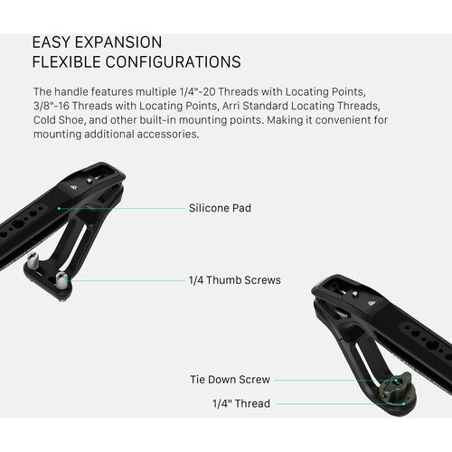 Tilta Xeno Top Handle (1/4"-20 with Locating Pins) - Black