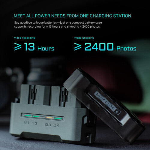 Tilta Portable Charging Station for NP-FZ100 (4 Channel) - Green TBC-FZ100-GN