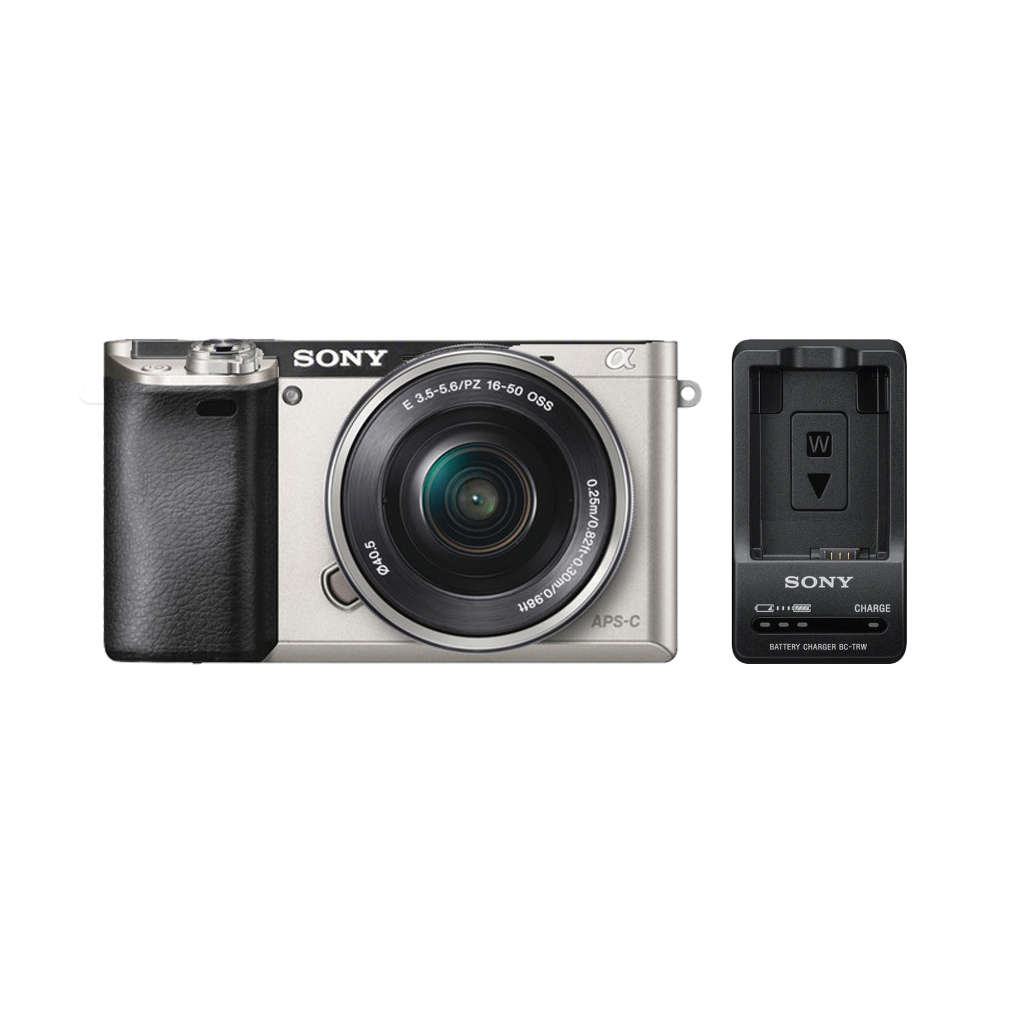 Paket Sony Alpha a6000 Camera with 16-50mm Lens (Silver) + Sony BC-TRW