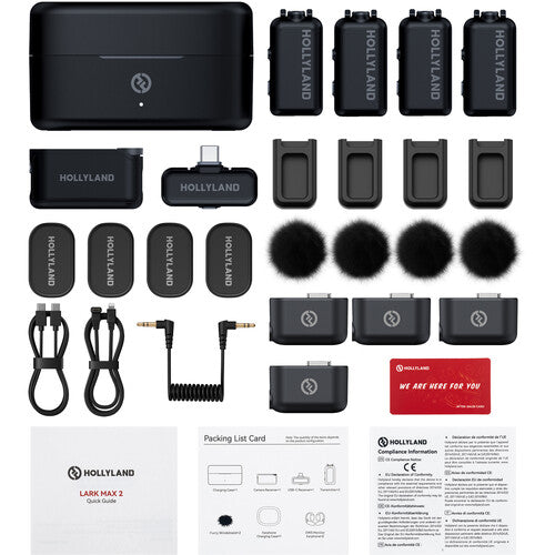 Hollyland LARK MAX 2 Combo 4-Person Wireless Microphone System for Cameras and Mobile Devices