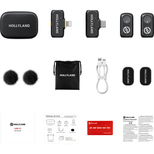 Hollyland Lark A1 Combo Gray Wireless Microphone System for Smartphone