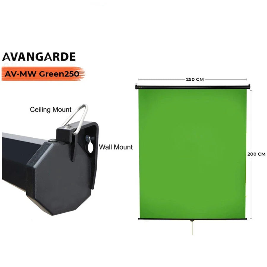 Avangarde AV-MW Green250 Manual Wall Green Screen 250x200cm