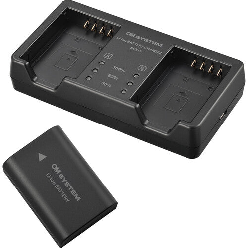 OM SYSTEM SBCX-1 Lithium Ion Rechargeable Battery and Charger Kit