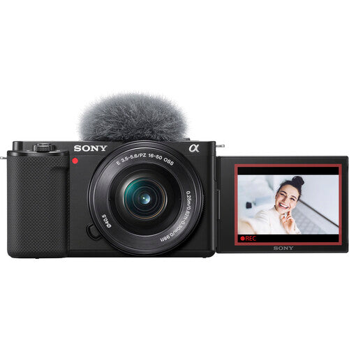 Sony ZV-E10 Mirrorless Camera with 16-50mm Black With Sony GP-VPT2BT Wireless Shooting Grip Black