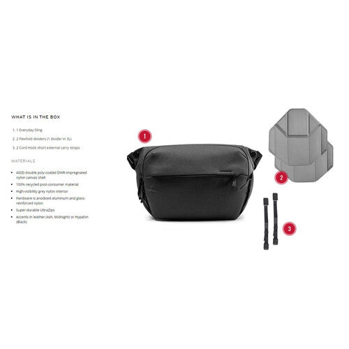Peak Design BEDS-3-AS-3 Everyday Sling V2 3L Ash