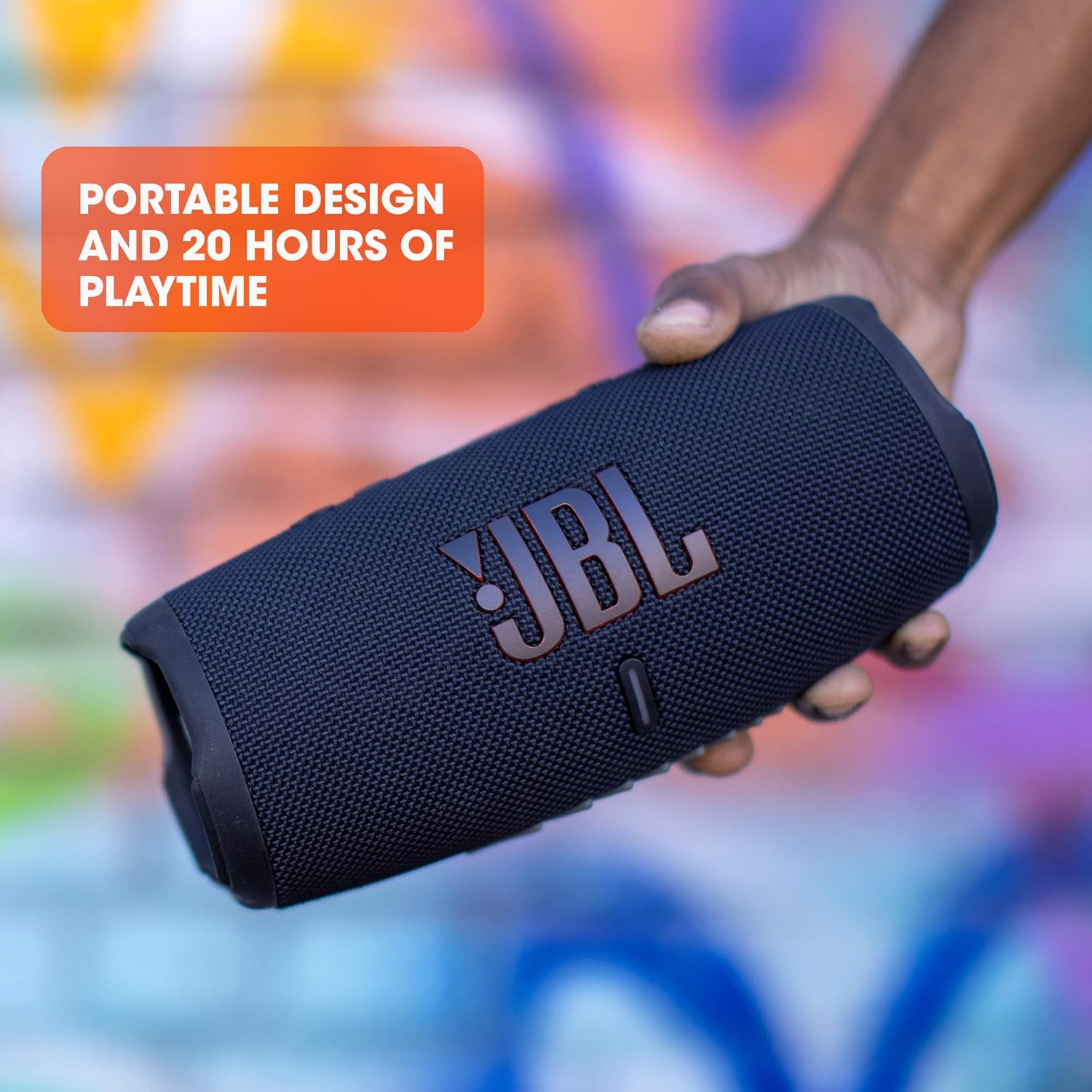 JBL Charge 5 Portable Bluetooth Speaker (White )