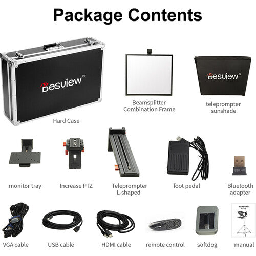 Desview T17 Broadcast Teleprompter for Camera Interview