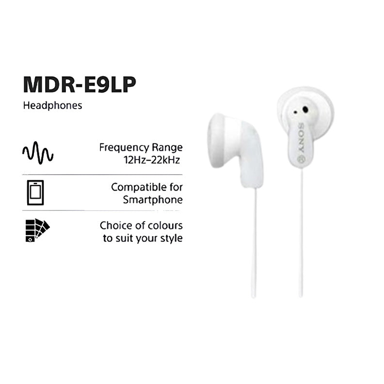 Sony MDR-E9LP Stereo Earbuds White