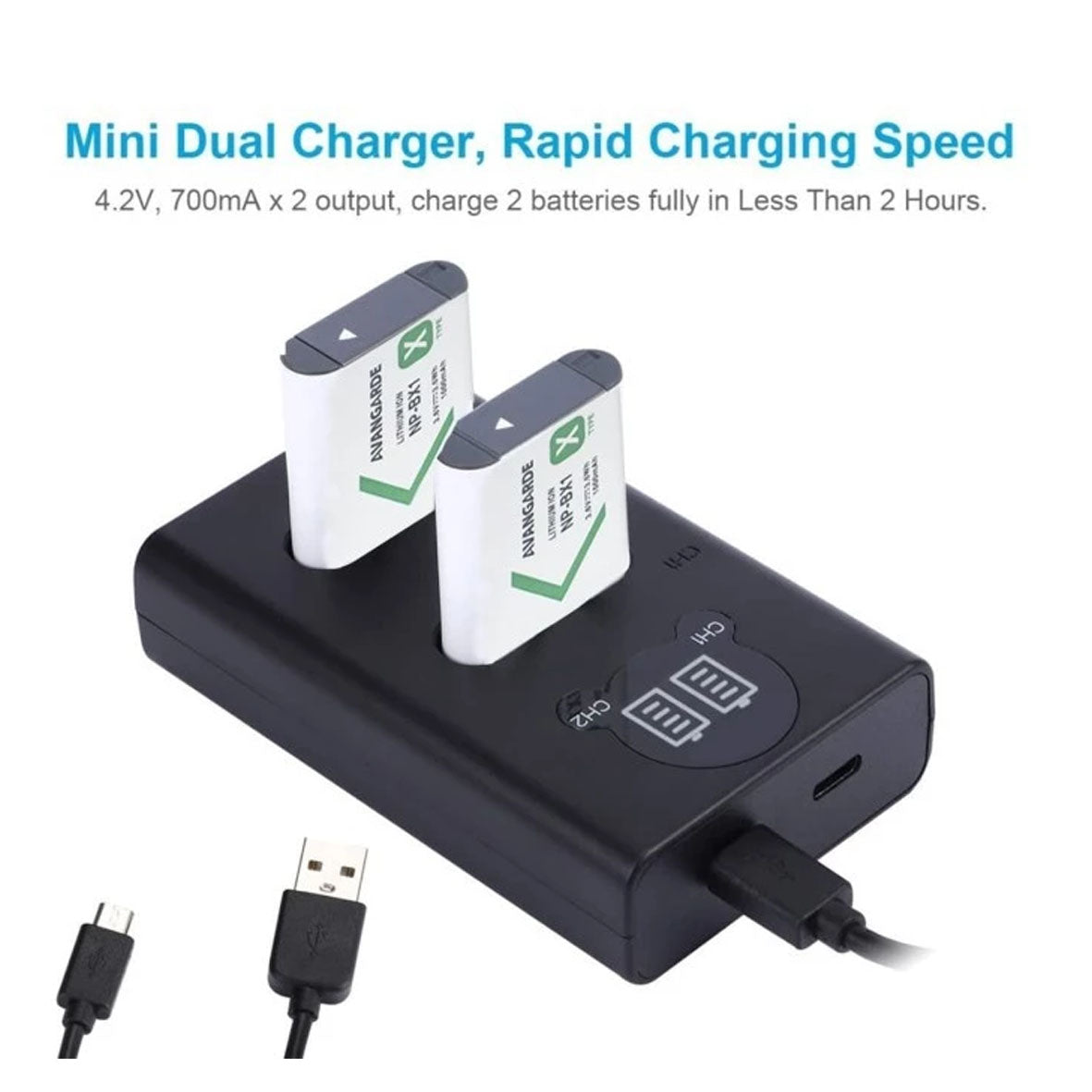 Avangarde Charger Kit NP-BX1 Battery and DL-BX1 Charger