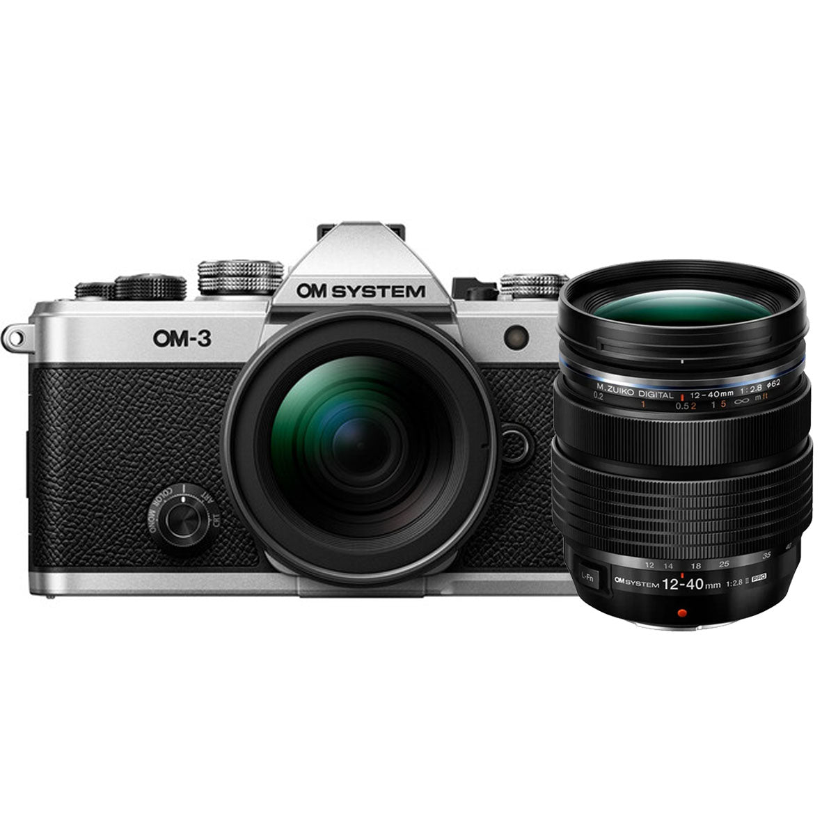 OM SYSTEM OM-3 Mirrorless Camera with 12-45mm F4.0 PRO Lens Kit + M.ZUIKO DIGITAL ED 12-40mm F2.8 PRO II