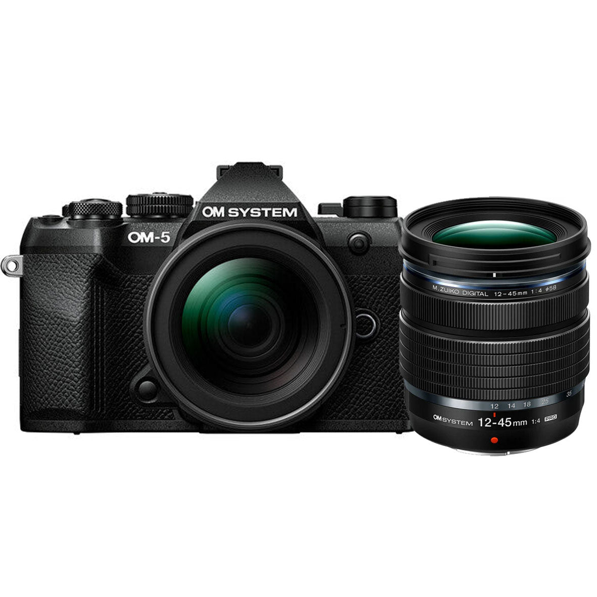 OM SYSTEM OM-5 Mark ii Mirrorless Camera with 14-150mm F4.0-5.6 Ⅱ Lens kit (Black) + OM SYSTEM M.ZUIKO DIGITAL ED 12-45mm F4.0 PRO Lens