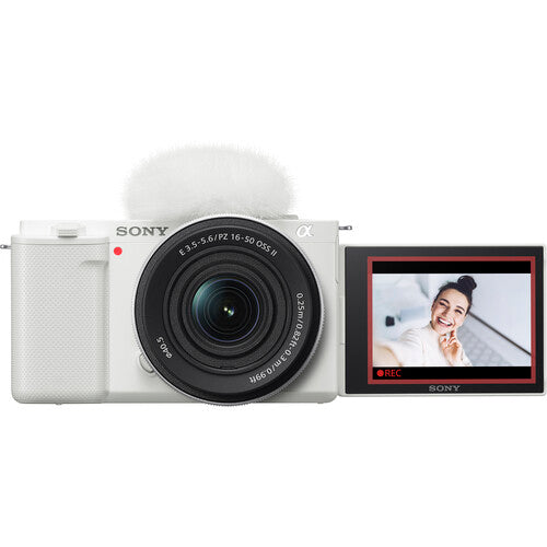Sony ZV-E10 Mirrorless Camera with E PZ 16-50mm f3.5-5.6 OSS II Lens (White)