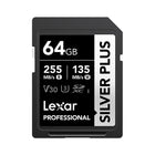 Lexar 64GB Professional Silver Plus SDXC UHS-I R: 255MB/s W: 135MB/s
