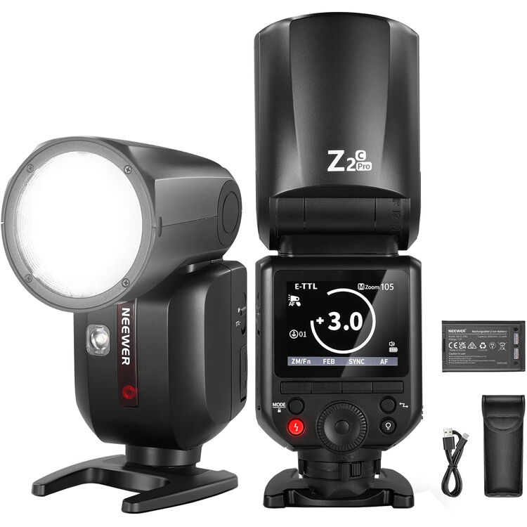 Neewer Z2PRO-C 76Ws TTL Round Head Flash Speedlite For Canon