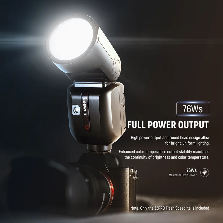 Neewer Z2PRO-C 76Ws TTL Round Head Flash Speedlite For Canon