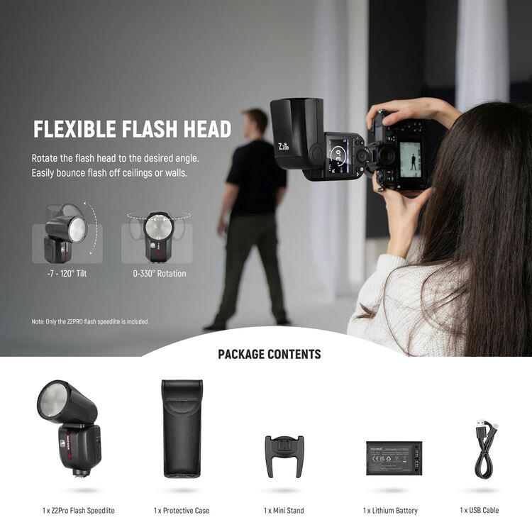 Neewer Z2PRO-C 76Ws TTL Round Head Flash Speedlite For Canon