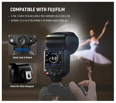 Neewer Z2PRO-F 76Ws TTL Round Head Flash Speedlite For Fujiflm