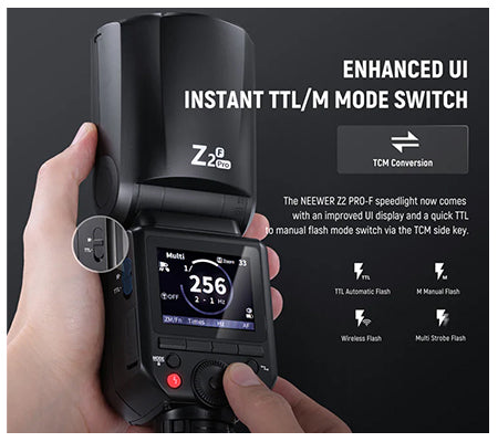 Neewer Z2PRO-F 76Ws TTL Round Head Flash Speedlite For Fujiflm