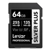 Lexar 64GB Professional Silver Plus SDXC UHS-I R: 255MB/s W: 135MB/s BND