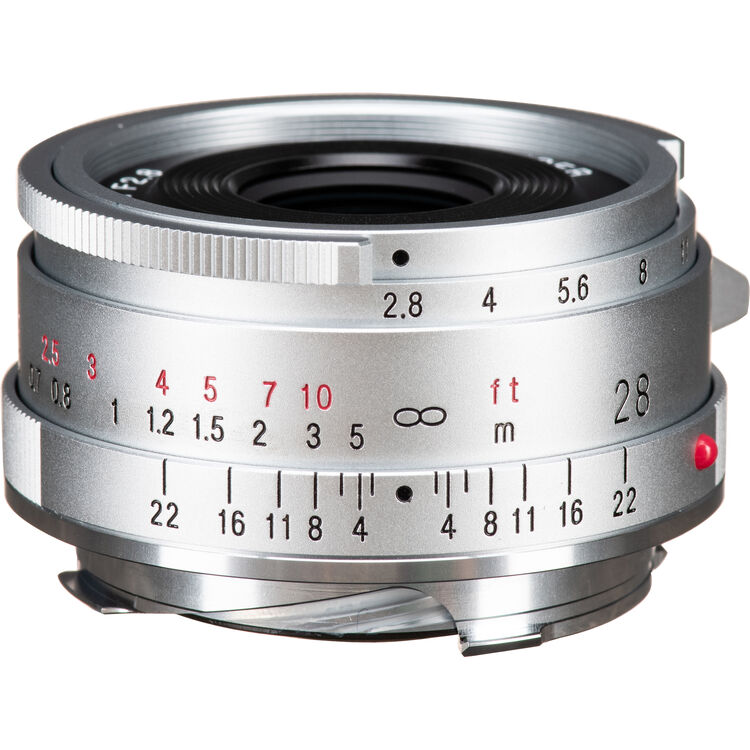 Voigtlander Lens 28mm f2.8 VM II Color Skopar for Leica M - Silver