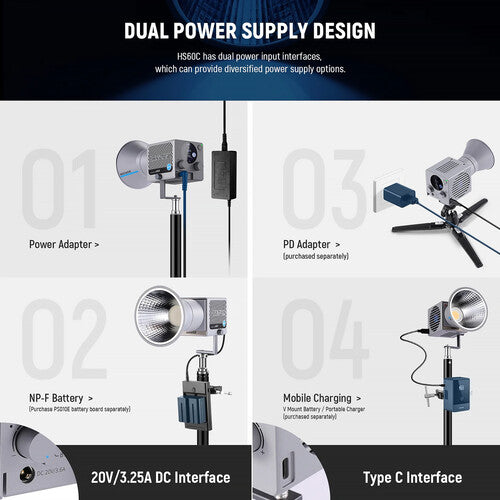 Neewer HS60C 60W Portable RGB LED Video Light