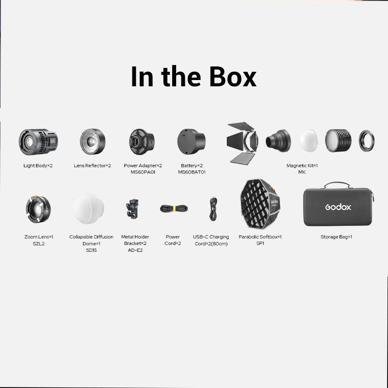 Godox RS60R 2K Compact RGB LED Monolight 2-Light Kit (Kit-2)