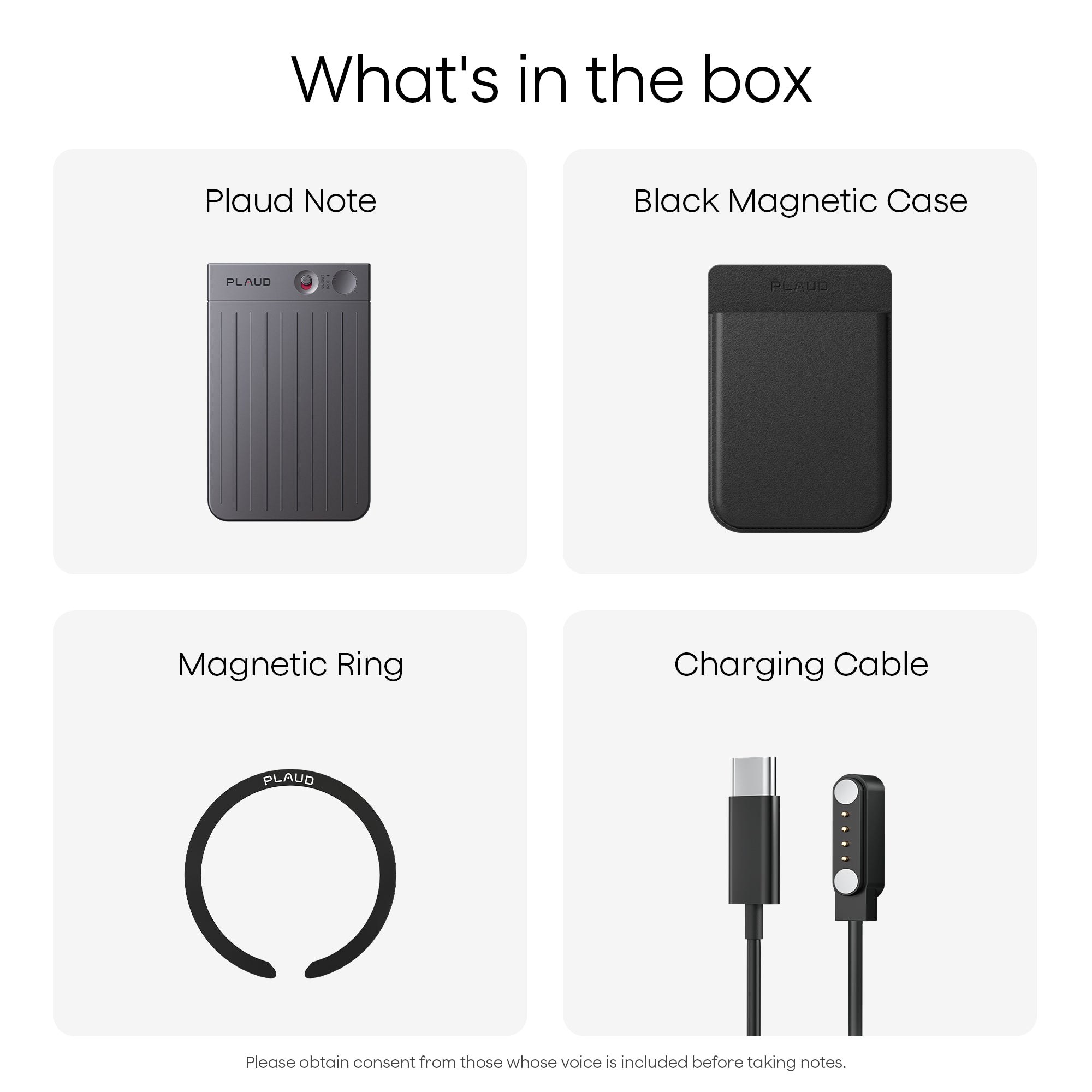 Plaud Note Black | AI Voice Recorder