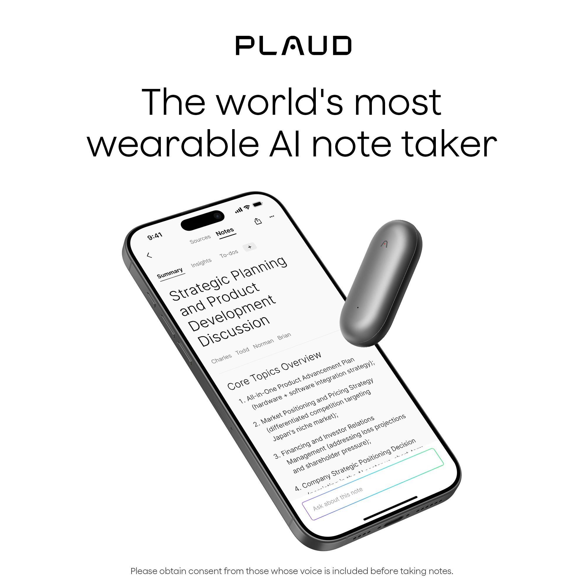 PLAUD NotePin Limited Edition Cosmic Gray