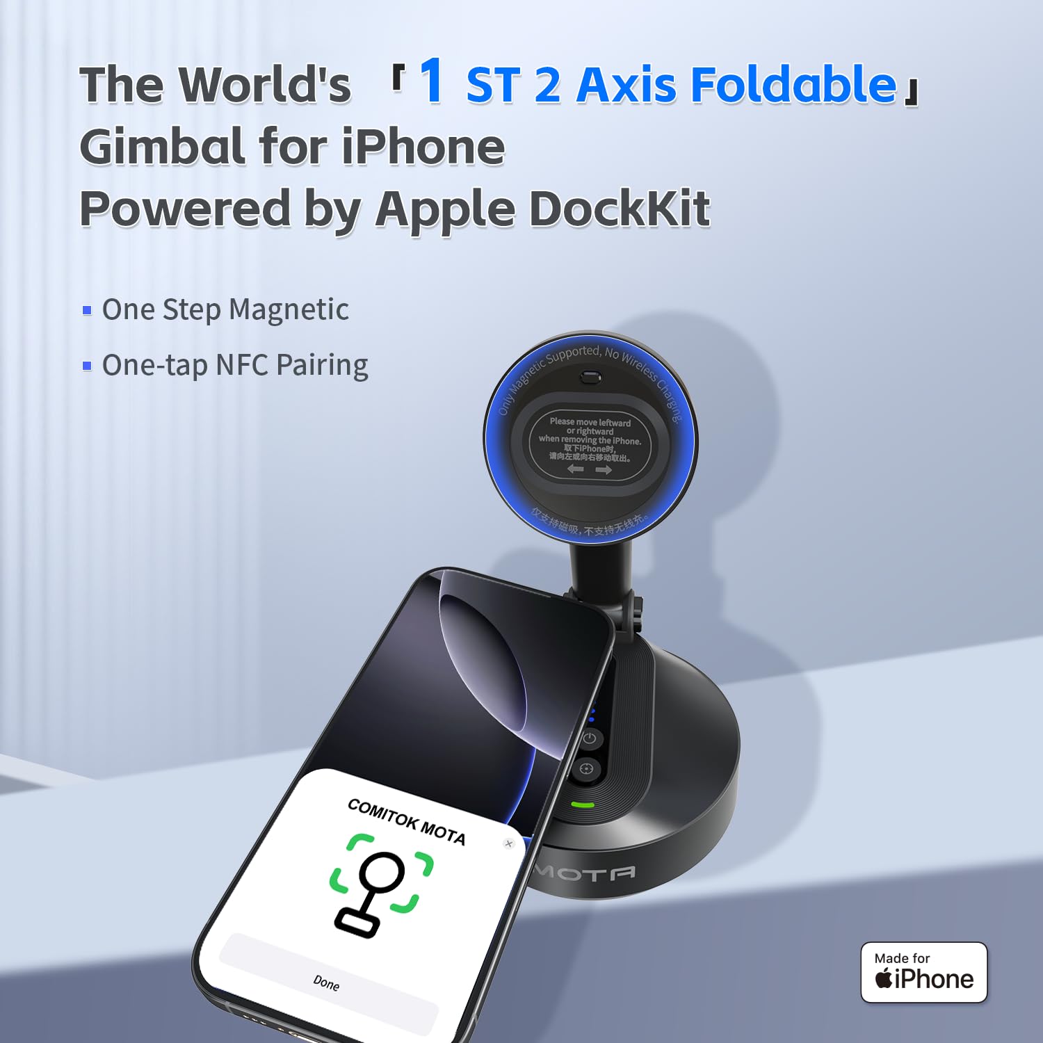 COMITOK MOTA Gimbal for iPhone WHITE