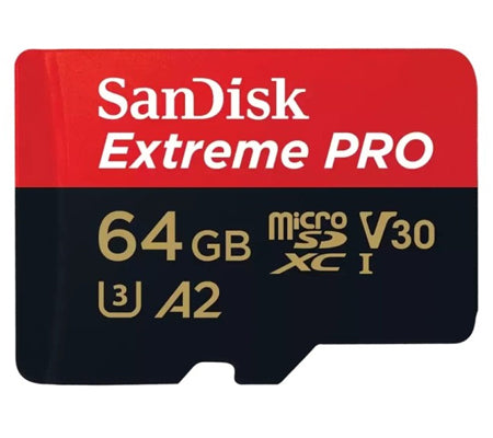 Sandisk Extreme Pro MicroSDXC 64GB 200MB/s A2 U3 V30 4K UHD with Adapter
